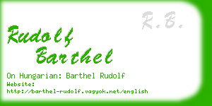 rudolf barthel business card